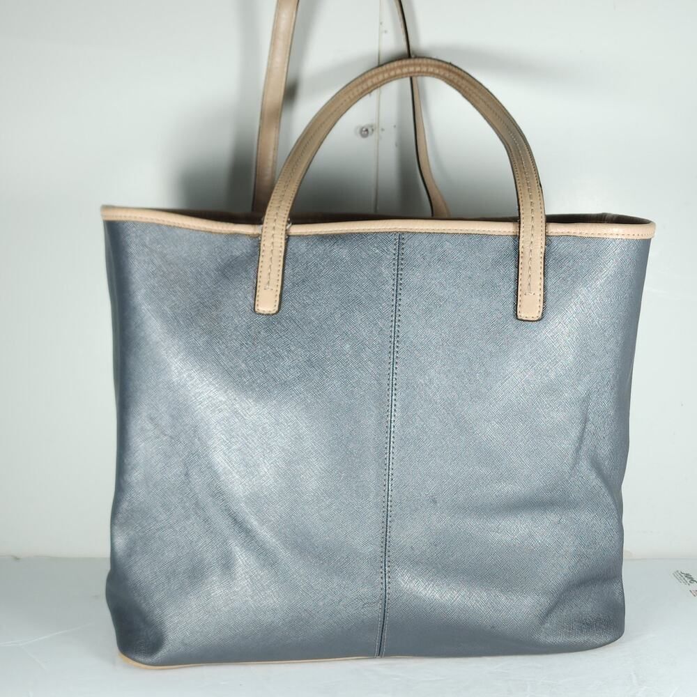 Coach Women's F24341 Leather Platinum Gray Large Tote Bag Shoulder Bag Handbag - Picture 3 of 16